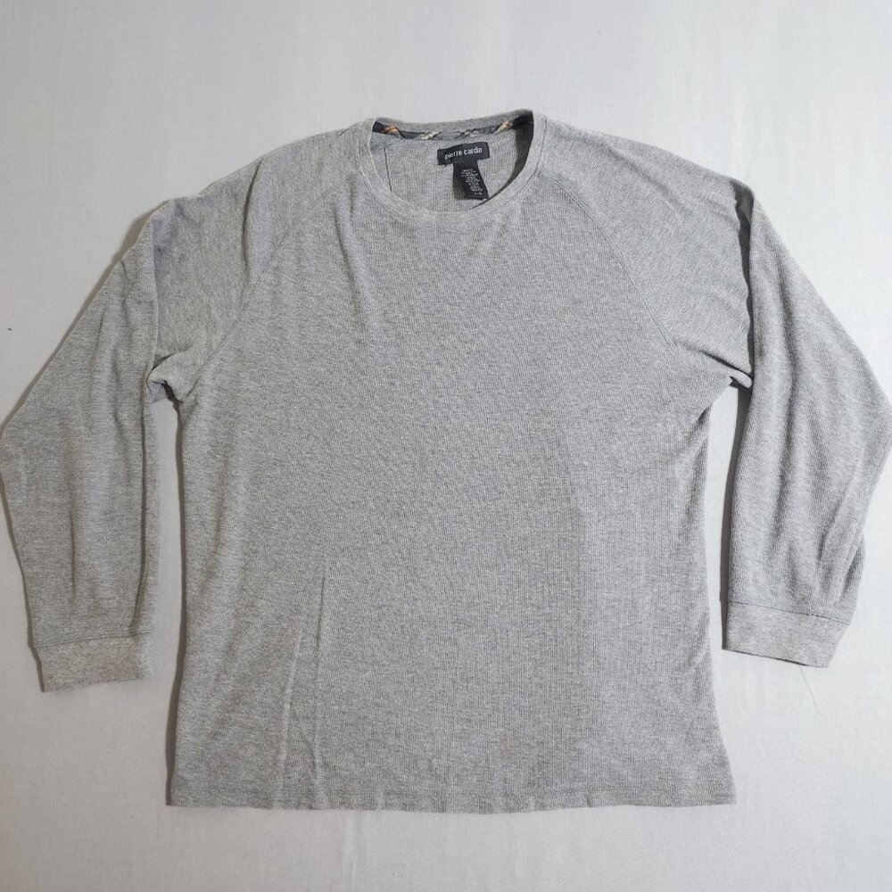 Pierre Cardin crew neck knit pullover / sweater men's size L grey colour